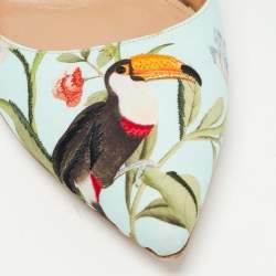 Pre Owned Aquazzura Multicolor Printed Fabric Slingback Pumps Size 41