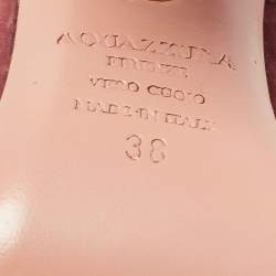 Pre Owned Aquazzura Pink Velvet Alix Ankle Strap Block Heel Pumps Size 38