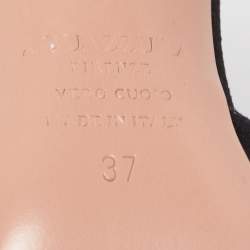 Pre Owned Aquazzura Black Suede Powder Puff Pointed Toe Slingback Pumps Size 37