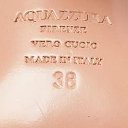 Pre Owned Aquazzura Black Leather Ankle Boots Size 38