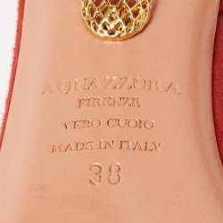 Pre Owned Aquazzura Red Suede Wild Thing Ankle Tie Sandals Size 38