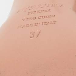 Pre Owned Aquazzura Black Leather Pearl Embellished Slingback Pumps Size 37