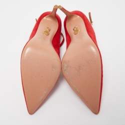 Pre Owned Aquazzura Red Suede Dolce Vita Pumps Size 38