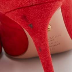 Pre Owned Aquazzura Red Suede Dolce Vita Pumps Size 38