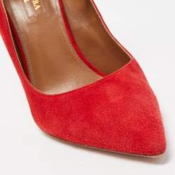 Pre Owned Aquazzura Red Suede Dolce Vita Pumps Size 38