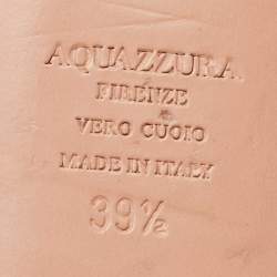 Pre Owned Aquazzura Yellow Satin Lotus Crystal Embellished Slide Sandals Size 39.5