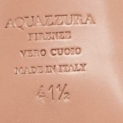 Pre Owned Aquazzura Metallic Gold Leather Ankle Wrap Sandals Size 41.5