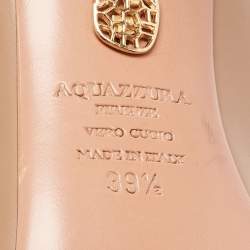 Pre Owned Aquazzura Light Brown Leather Tango Lace Up Sandals Size 39.5