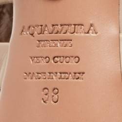 Pre Owned Aquazzura Dusty Pink Leather Amazon Sandals Size 38