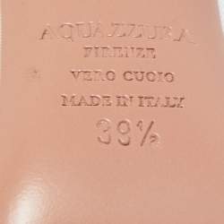 Pre Owned Aquazzura White Fabric Crystal Embellished Slingback Pumps Size 39.5