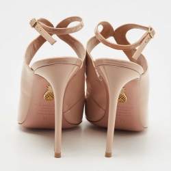 مملوكة مسبقًا Aquazzura Beige Patent Leather Talana Ankle Strap Pumps Size 38