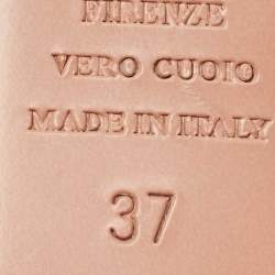 Pre Owned Aquazzura Pink Fabric Studded Sunflower Flat Mules Size 37