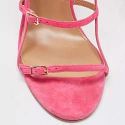 Pre Owned Aquazzura Pink Suede Super Model Sandals Size 41