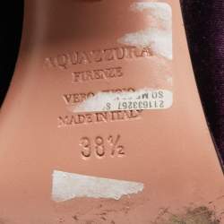 Pre Owned Aquazzura Purple Velvet So Me Over The Knee Boots Size 38.5