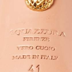 Pre Owned Aquazzura Black Knotted Velvet Harlow Embellished Platform Sandals Size 41