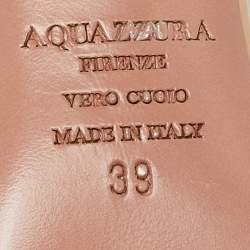 Pre Owned Aquazzura Beige Patent Leather Alexa Block Heel Pumps Size 39