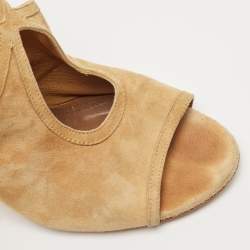 Pre Owned Aquazzura Beige Suede Sexy Thing Sandals Size 37