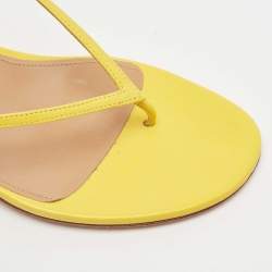 Pre Owned Aquazzura Yellow Leather Slingback Sandals Size 38