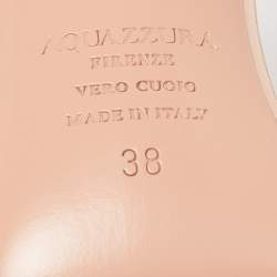 Pre Owned Aquazzura Rose Metallic Gold Leather Slingback Sandals Size 38