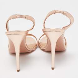 Pre Owned Aquazzura Rose Metallic Gold Leather Slingback Sandals Size 38