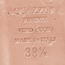 Pre Owned Aquazzura Black Suede Powder Puff Pom Pom Mules Size 39.5