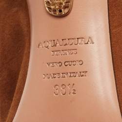 Aquazzura Brown Suede Get Me Everywhere Sandals Size 38.5