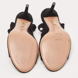 Aquazzura Black Suede Sexy Thing Sandals Size 42