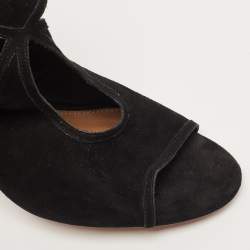 Aquazzura Black Suede Sexy Thing Sandals Size 42