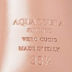 Pre Owned Aquazzura Black Leather Knotted Bow Slingback Ankle Tie Sandals Size 38.5