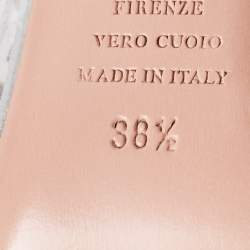 Pre Owned Aquazzura Silver Leather and  PVC Crystal Embellished Temptation Sandals Size 38.5