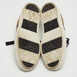 Aquazzura Multicolor Brocade Fabric Low Top Sneakers Size 36.5 