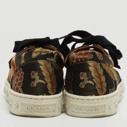 Aquazzura Multicolor Brocade Fabric Low Top Sneakers Size 36.5 