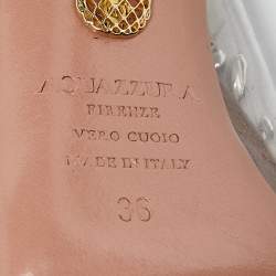 Pre Owned Aquazzura Beige Leather and PVC Temptation Slingback Pumps Size 36