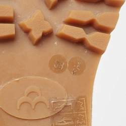 Pre Owned Aquazzura Brown/Off-white Suede and Fur Heilbrunner Ankle Boots Size 38.5