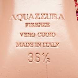 Pre Owned Aquazzura Multicolor Leather and Mesh Embroidered Christy Pumps Size 36.5