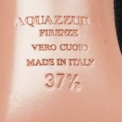 Pre Owned Aquazzura Black Leather Forever Marilyn Pumps Size 37.5