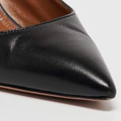 Pre Owned Aquazzura Black Leather Forever Marilyn Pumps Size 37.5