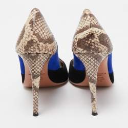 Aquazzura Multicolor Suede, PVC and Python Fearless Pumps Size 37.5