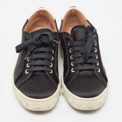 Aquazzura Black Satin L.A Low Top Sneakers  Size 38