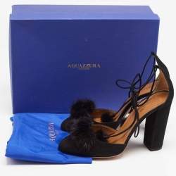 Pre Owned Aquazzura Black Suede Wild Russian D'Orsay Pumps Size 38