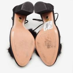 Pre Owned Aquazzura Black Suede Wild Russian D'Orsay Pumps Size 38