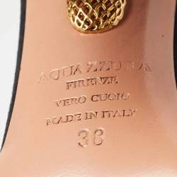 Pre Owned Aquazzura Black Suede Wild Russian D'Orsay Pumps Size 38