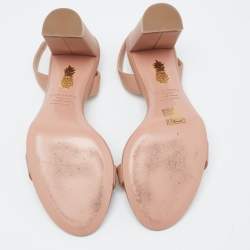 Pre Owned Aquazzura Powder Pink Leather So Nude Slingback Sandals Size 38