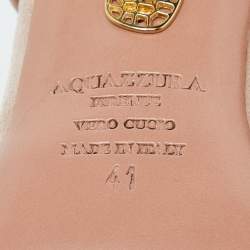 Aquazzura Pink Suede Belgravia Lace Up Pointed Toe Pumps Size 41