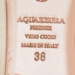 Pre Owned Aquazzura Beige Suede Wedge Strappy Sandals Size 38