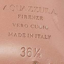 Pre Owned Aquazzura Black Satin Crystal Embellished Mule Sandals Size 36.5