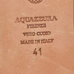 Pre Owned Aquazzura Multicolor Fabric Printed Loafers Size 41