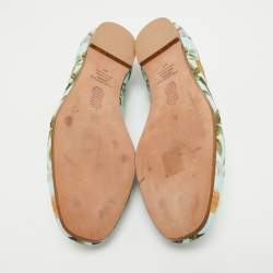 Pre Owned Aquazzura Multicolor Fabric Printed Loafers Size 41