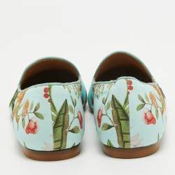 Pre Owned Aquazzura Multicolor Fabric Printed Loafers Size 41