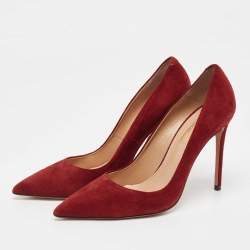 Aquazzura Burgundy Suede Purist Pumps Size 37.5